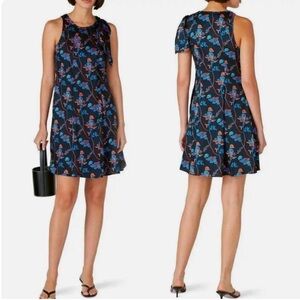 Thakoon Collective Satin Multicolored Floral Daisy Faux Wrap Shift Dress Size 2